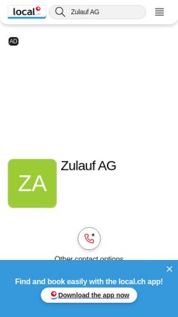 Vorschau der mobilen Webseite yellow.local.ch, Baumschule Zulauf AG