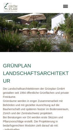 Vorschau der mobilen Webseite www.gruenplan.ch, Grünplan GmbH