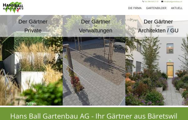 Vorschau von www.ballgartenbau.ch, Hans Ball Gartenbau AG