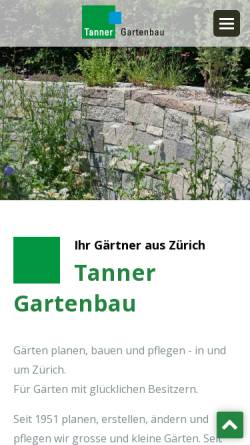 Vorschau der mobilen Webseite www.tanner-gartenbau.ch, Tanner Gartenbau AG