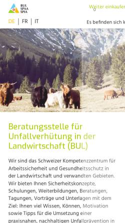 Vorschau der mobilen Webseite www.bul.ch, BUL - Beratungsstelle für Unfallverhütung in der Landwirtschaft
