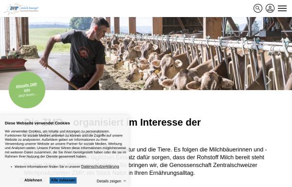 Vorschau von www.zmp.ch, Zentralschweizer Milchproduzenten ZMP