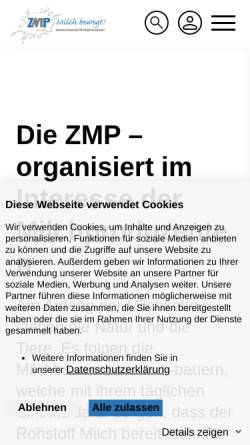 Vorschau der mobilen Webseite www.zmp.ch, Zentralschweizer Milchproduzenten ZMP