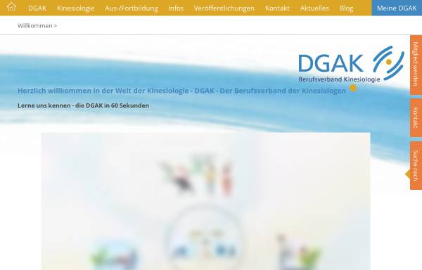 Vorschau von www.dgak.de, DGAK - Deutsche Gesellschaft für Angewandte Kinesiologie e.V.