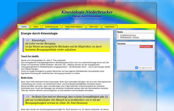 Vorschau von www.kinesiologie-niederbrucker.at, Elfriede Niederbrucker