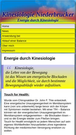 Vorschau der mobilen Webseite www.kinesiologie-niederbrucker.at, Elfriede Niederbrucker