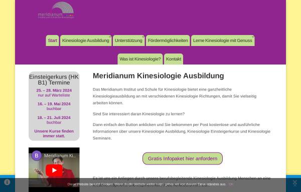 Vorschau von www.meridianum.de, Eva-Maria Willner - Meridianum Institut & Schule für Kinesiologie