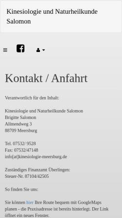 Vorschau der mobilen Webseite kinesiologie-meersburg.de, Institut für angewandte Kinesiologie Meersburg