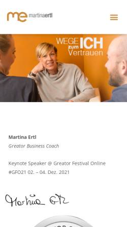 Vorschau der mobilen Webseite www.martina-ertl.at, Martina Ertl