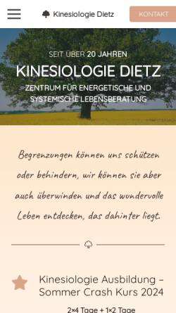 Vorschau der mobilen Webseite www.kinesiologie-dietz.de, Martine Dietz