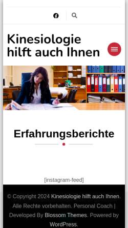 Vorschau der mobilen Webseite www.kinesiologiehilft.de, Nathalie Chaumien