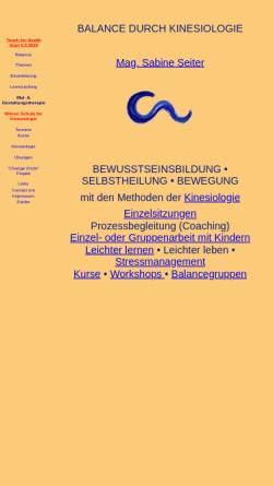Vorschau der mobilen Webseite members.chello.at, Sabine Seiter - Balance durch Kinesiologie