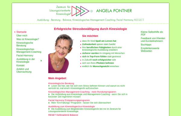 Vorschau von www.pontner-kinesiologie.de, Zentrum für Lösungsorientierte Kinesiologie - Angela Pontner