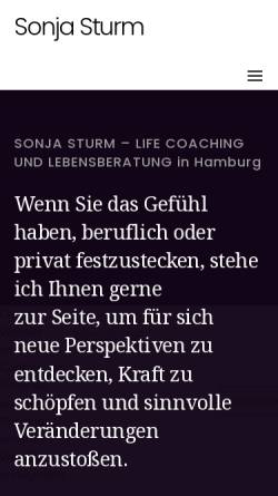 Vorschau der mobilen Webseite sonjasturm.de, Sonja Sturm - Life Coach