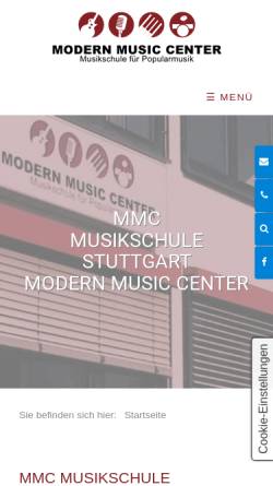 Vorschau der mobilen Webseite www.mmc-stuttgart.de, Modern Music Center