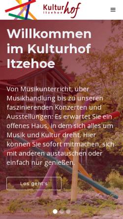 Vorschau der mobilen Webseite kulturhof-itzehoe.de, Musikschule im Kulturhof Itzehoe