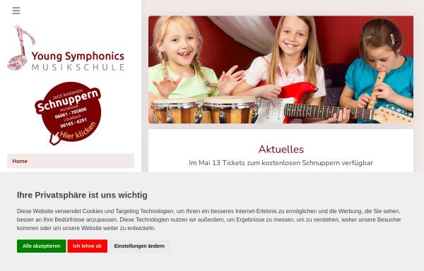 Vorschau von www.young-symphonics.de, Musikschulen Lützelbach und Michelstadt