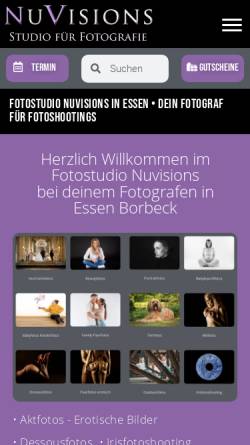 Vorschau der mobilen Webseite nuvisions.de, Fotostudio Nuvisions