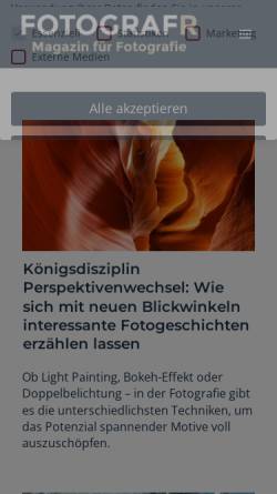 Vorschau der mobilen Webseite www.fotografr.de, Ansichten und Tipps zur Fotografie