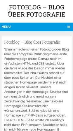 Vorschau der mobilen Webseite www.blog-ueber-fotografie.de, Blog über Foodfotografie und Stockfotografie