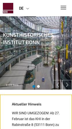 Vorschau der mobilen Webseite www.khi.uni-bonn.de, Kunsthistorisches Institut