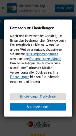Vorschau der mobilen Webseite www.medipreis.de, MediPreis.de