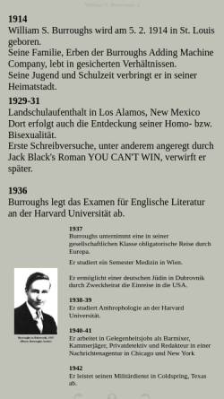 Vorschau der mobilen Webseite www.moellenhoff.de, Biographie von William S. Burroughs