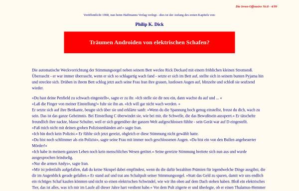 Vorschau von www.antipsychiatrie.de, Irren-Offensive Nr. 8 - Träumen Androiden von elektrischen Schafen?