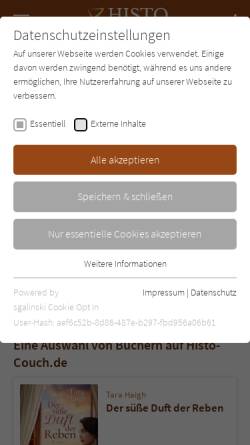 Vorschau der mobilen Webseite www.histo-couch.de, Ken Follett