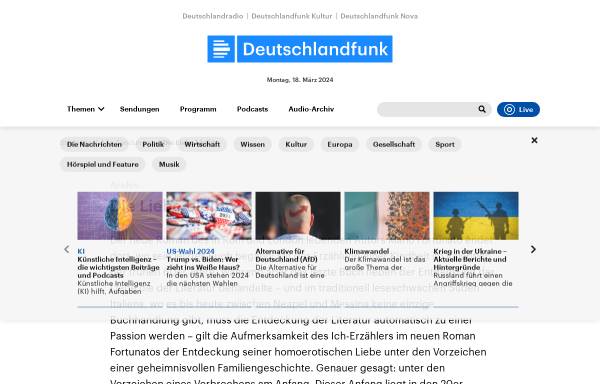Vorschau von www.deutschlandfunk.de, Mario Fortunato: Die Liebe bleibt