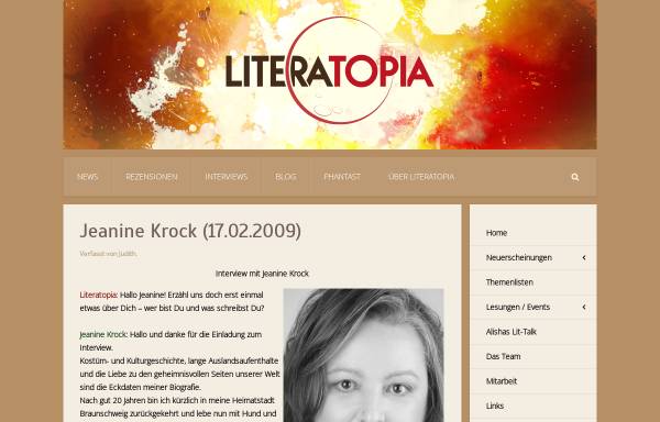 Vorschau von www.literatopia.de, Jeanine Krock
