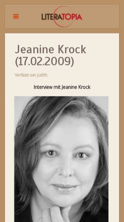 Vorschau der mobilen Webseite www.literatopia.de, Jeanine Krock