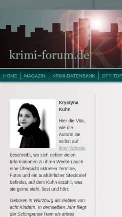 Vorschau der mobilen Webseite www.krimi-forum.net, Krystyna Kuhn