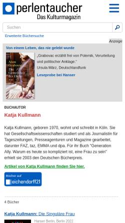 Vorschau der mobilen Webseite www.perlentaucher.de, Katja Kullmann