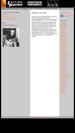 Vorschau der mobilen Webseite www.edition-phantasia.de, Ursula K. Le Guin