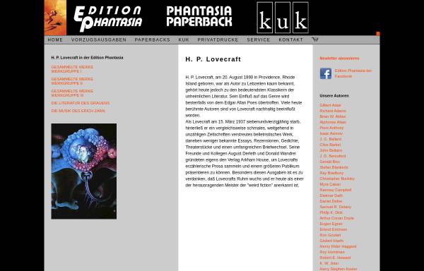 Vorschau von www.edition-phantasia.de, H.P. Lovecraft