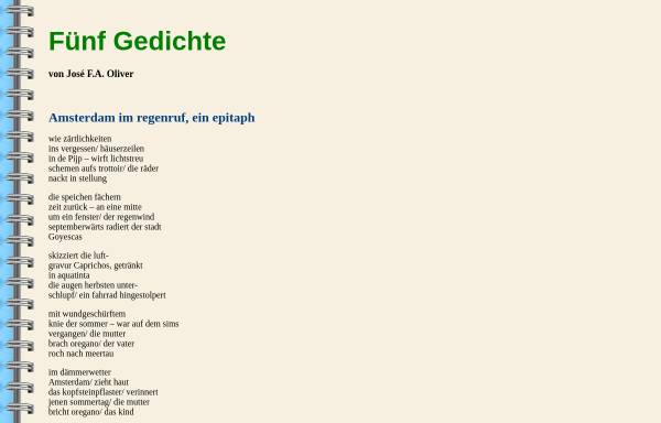 Vorschau von www.alb-neckar-schwarzwald.de, Gedichte von José F.A. Oliver