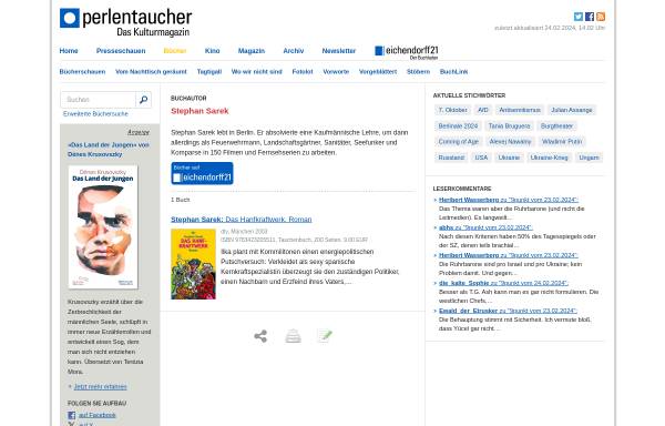 Vorschau von www.perlentaucher.de, Stephan Sarek