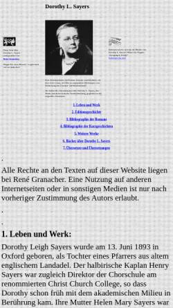 Vorschau der mobilen Webseite www.sayers.de, Dorothy L. Sayers