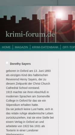 Vorschau der mobilen Webseite www.krimi-forum.net, Dorothy Sayers