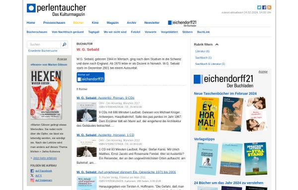 Vorschau von www.perlentaucher.de, W. G. Sebald