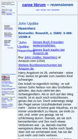 Vorschau der mobilen Webseite rezensionen.literaturwelt.de, John Updike: Hasenherz