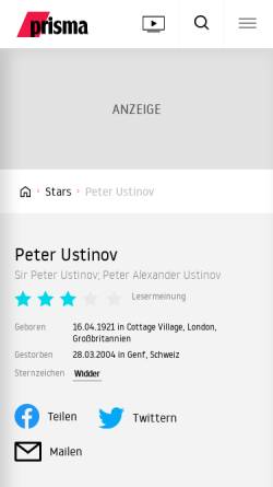 Vorschau der mobilen Webseite www.prisma.de, Prisma: Peter Ustinov