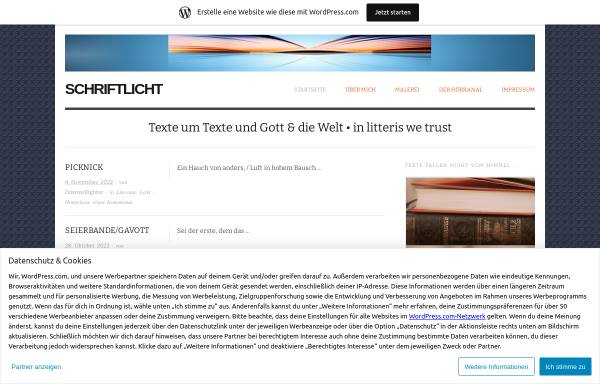 Vorschau von schriftlicht.wordpress.com, Schriftlicht