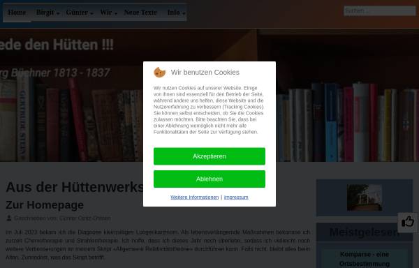 Vorschau von www.friededenhuetten.de, Friede den Hütten