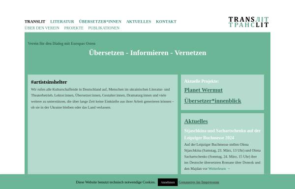 Vorschau von www.translit-portal.de, translit - Dialog mit Europas Osten