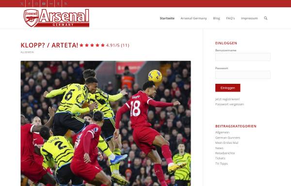 Vorschau von www.arsenalfc.de, Arsenal F.C. Fanseite