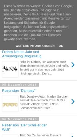 Vorschau der mobilen Webseite lunasleseecke.blogspot.de, Luna's Leseecke