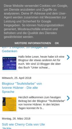 Vorschau der mobilen Webseite www.binchensbuecher.blogspot.de, Binchen´s Bücherblog