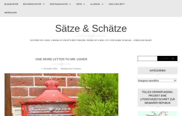 Vorschau von saetzeundschaetze.com, Sätze & Schätze